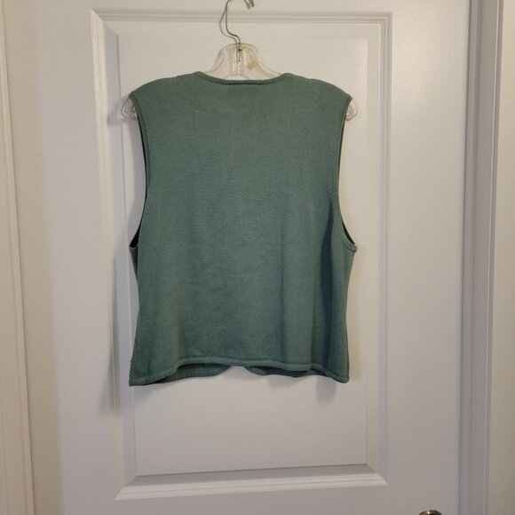 Vintage Talbots Knit Sweater Vest Top and Linen-mix Pleated Skirt Set - Picture 3 of 15